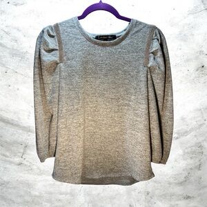 Louise Paris Women's Long Sleeve Gray Top